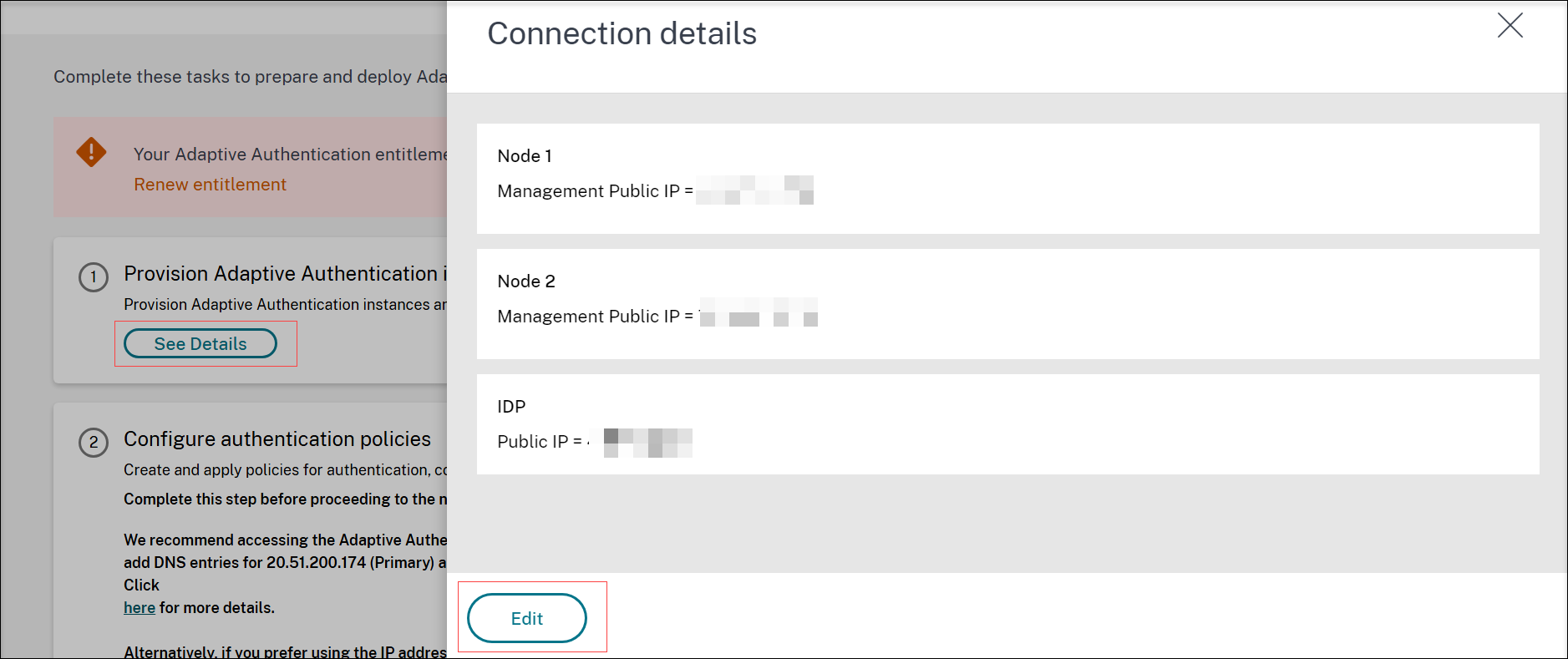 Update adaptive authentication instances