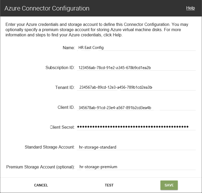 Azure Government connector configuration
