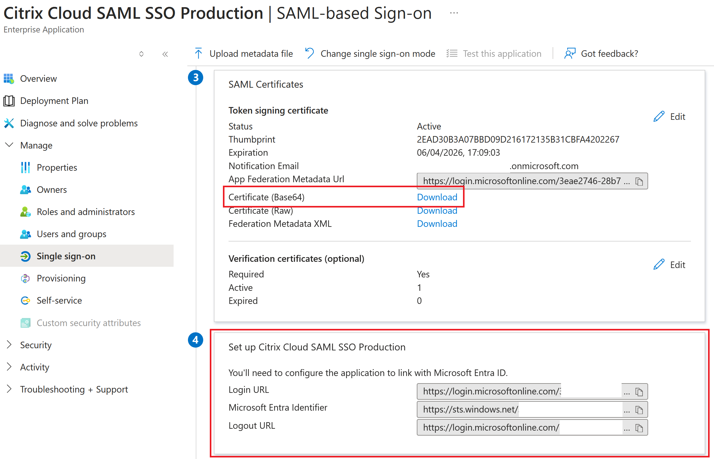 Points de terminaison SAML AAD