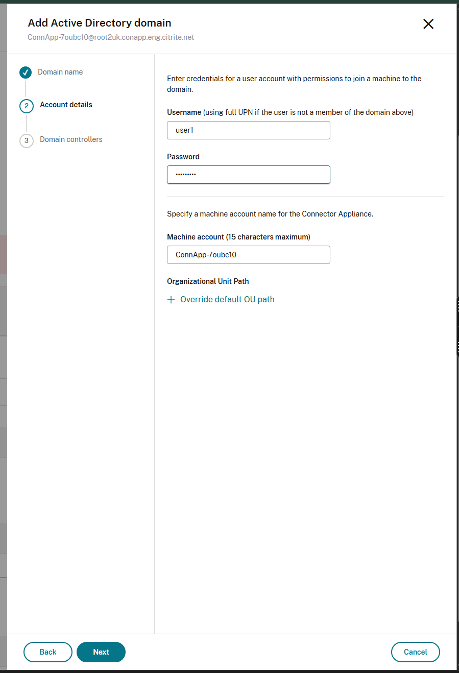 Active Directory Account Details