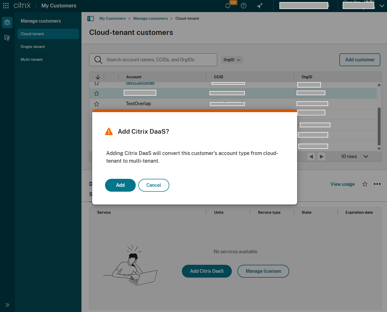 Add Citrix Daas Service