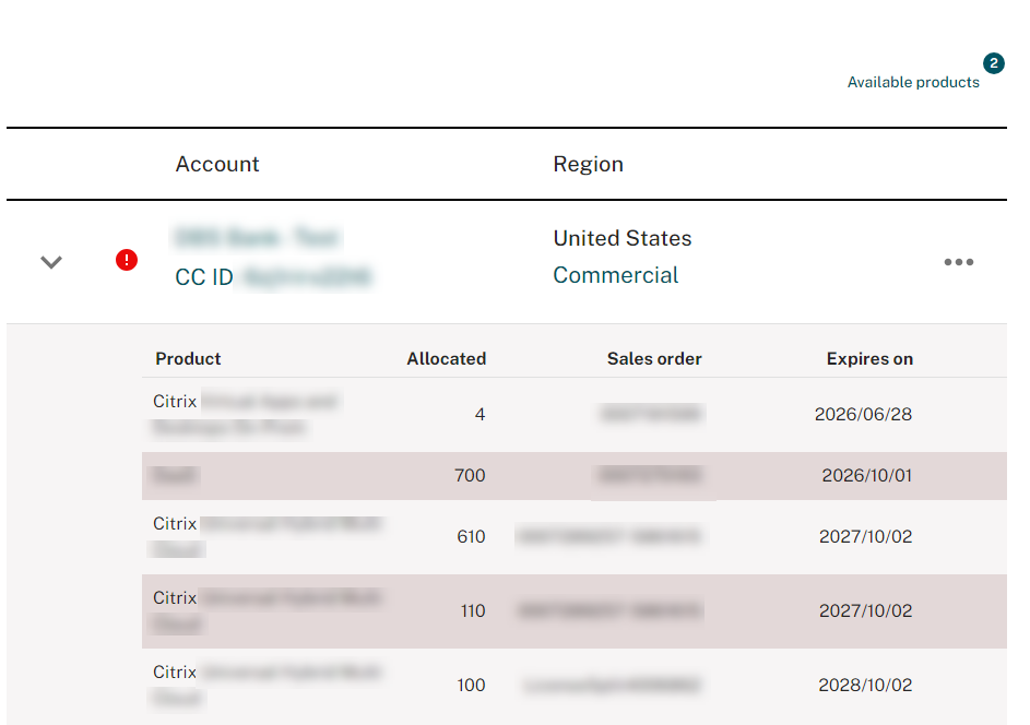 Allocation details