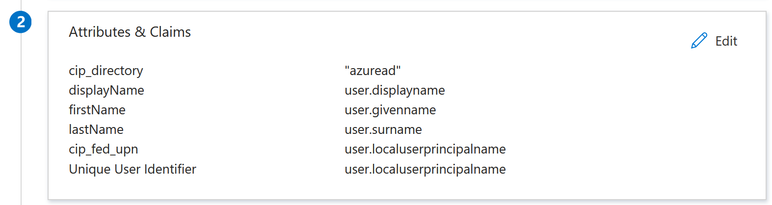 Azure AD completed attributes and claims