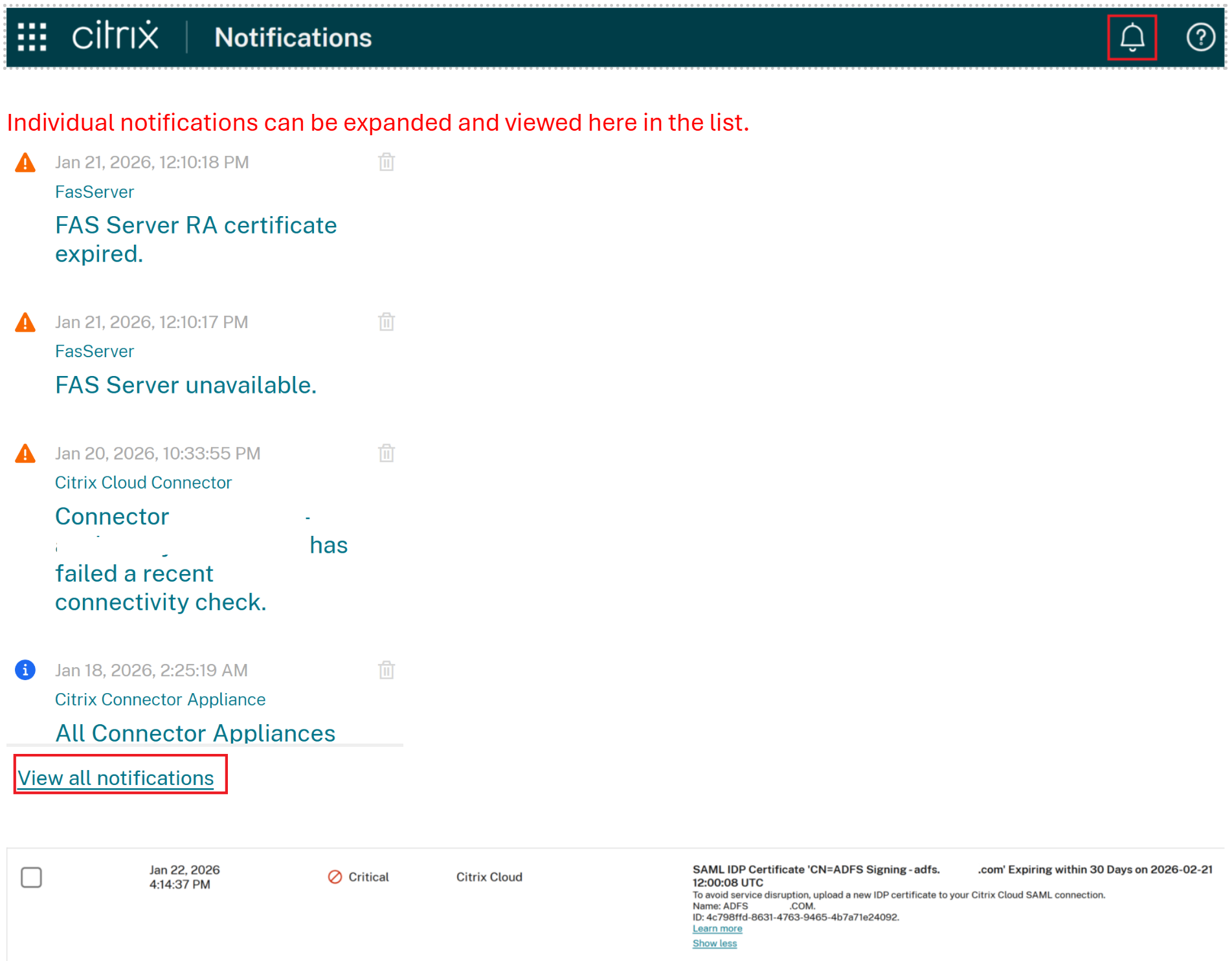 CC Certificate Notifications