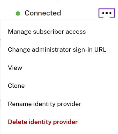 Delete Identity Provider