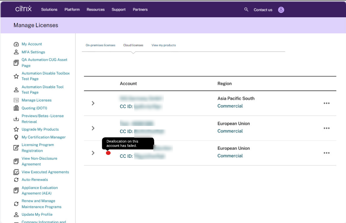 Licencias de Cloud