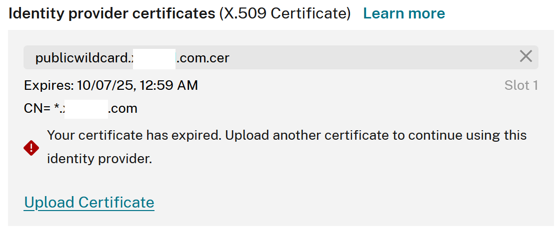 Expired certificate