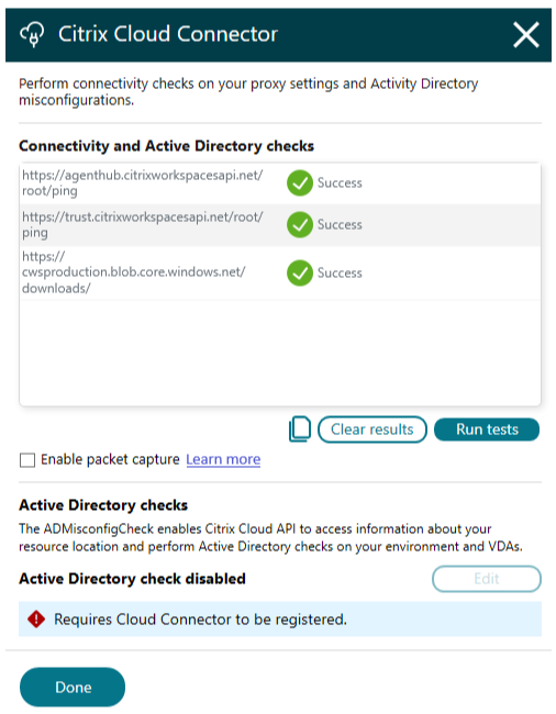 Advanced Connectivity Check