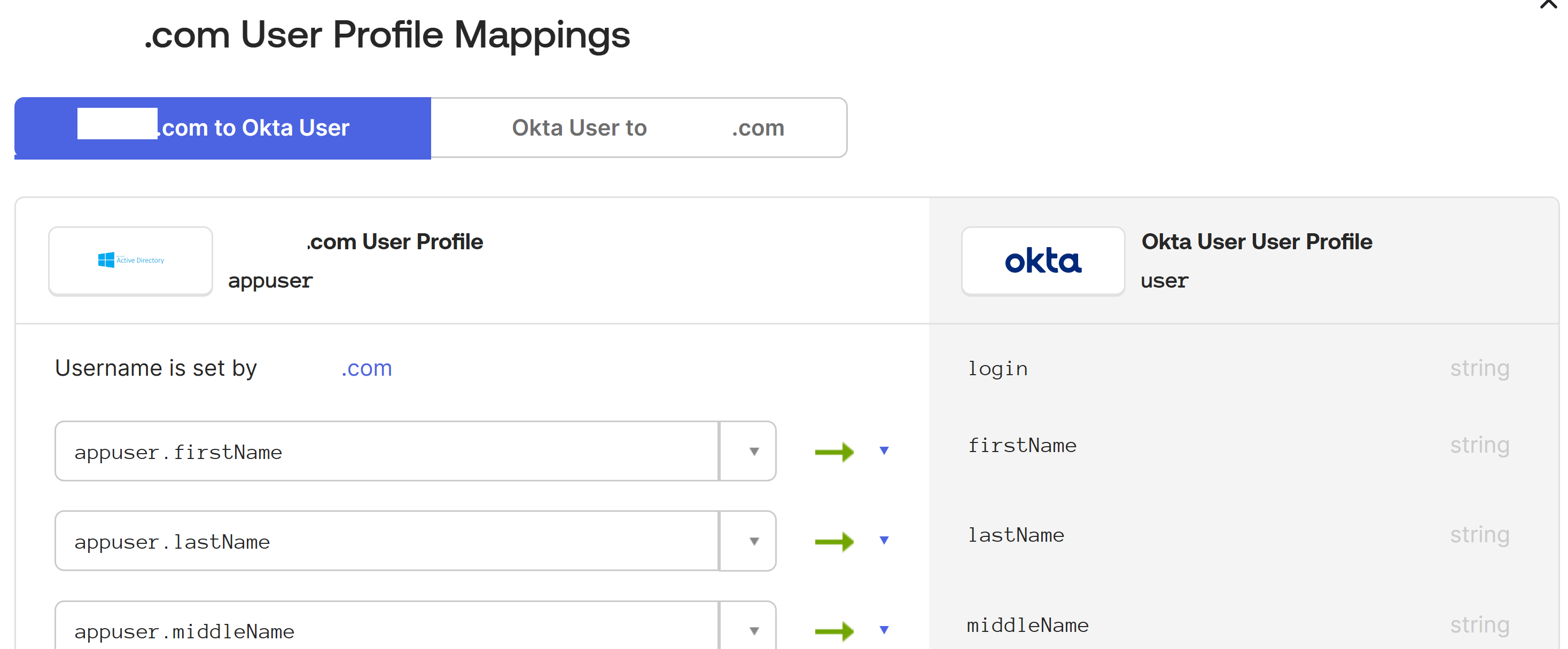 Okta OIDC Directory Profile Mappings1