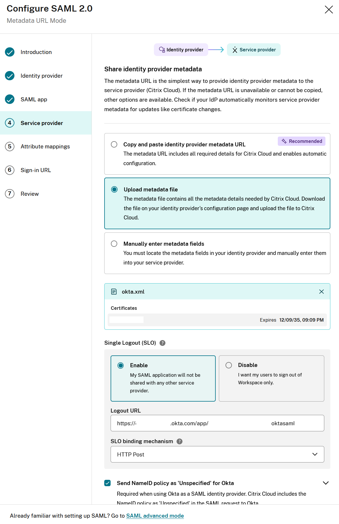 Use Metadata File Uploaded