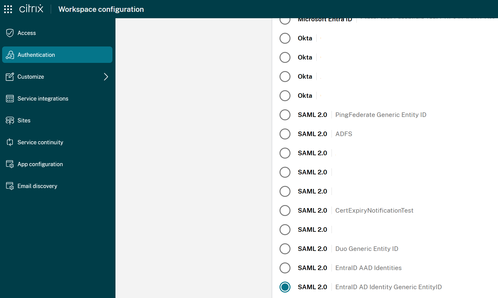 SAML Custom Domain Workspace Configuration