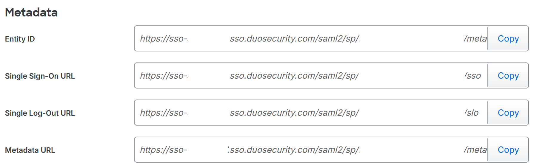 Saml duo duo endpoints