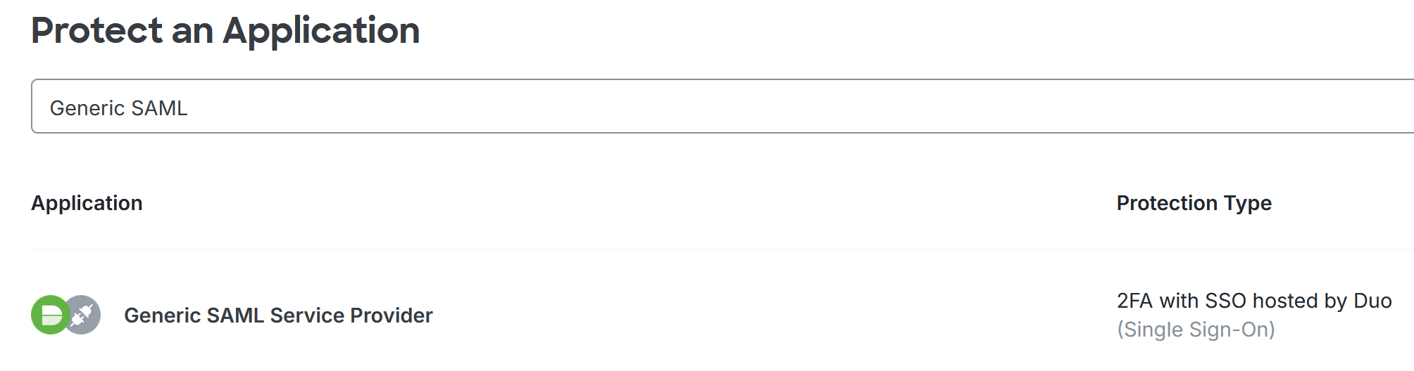 Saml duo generic saml service provider