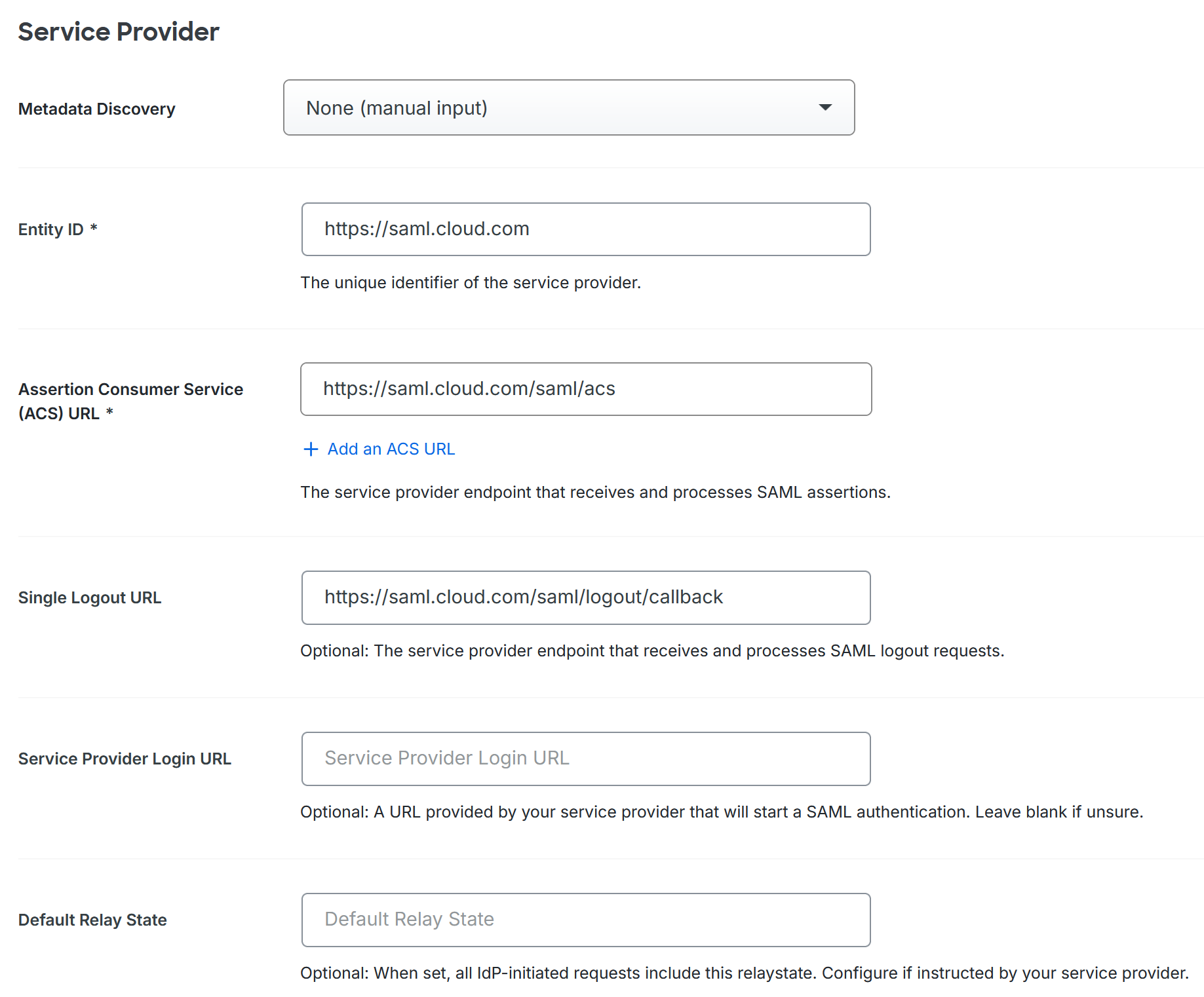 Saml duo service provider