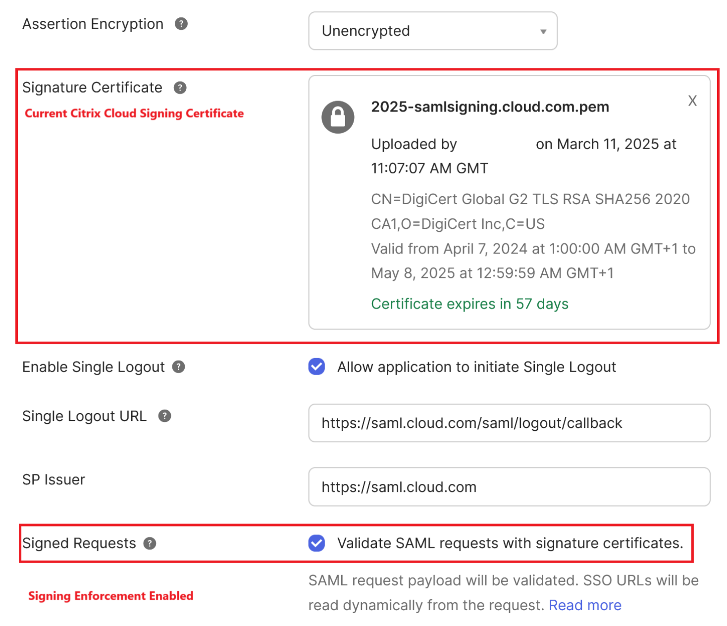 Saml Okta署名の強制例