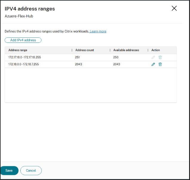 Add Address Ranges