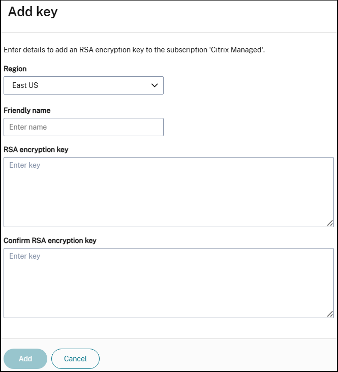 Customer-managed encryption keys-add key-enter-details