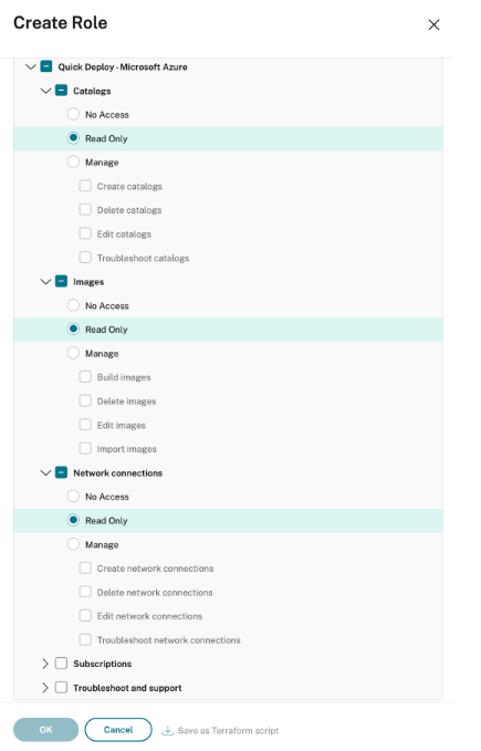 Create Role Quick Deploy