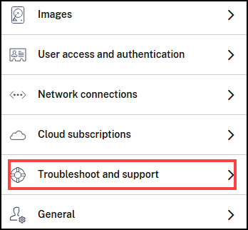 Troubleshooting options