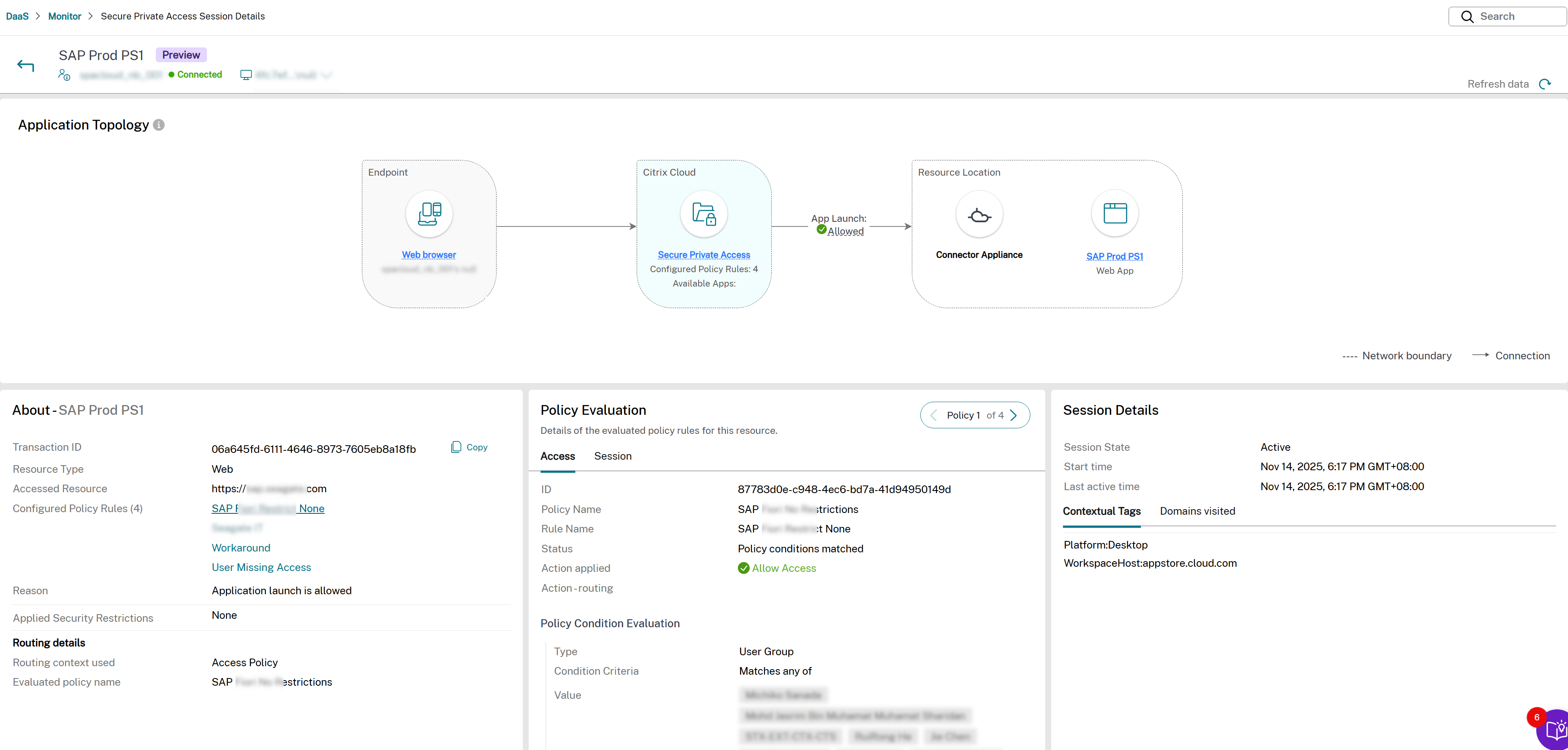 Application topology-TCP and UDP-failed