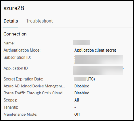 Application ID on the Add Connection and Resources page