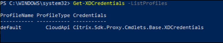 Comando de PowerShell para almacenar el perfil de Citrix Cloud