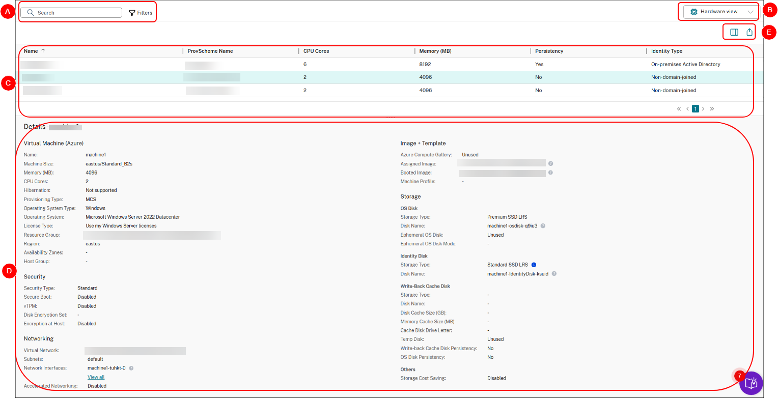 Search node > Hardware view