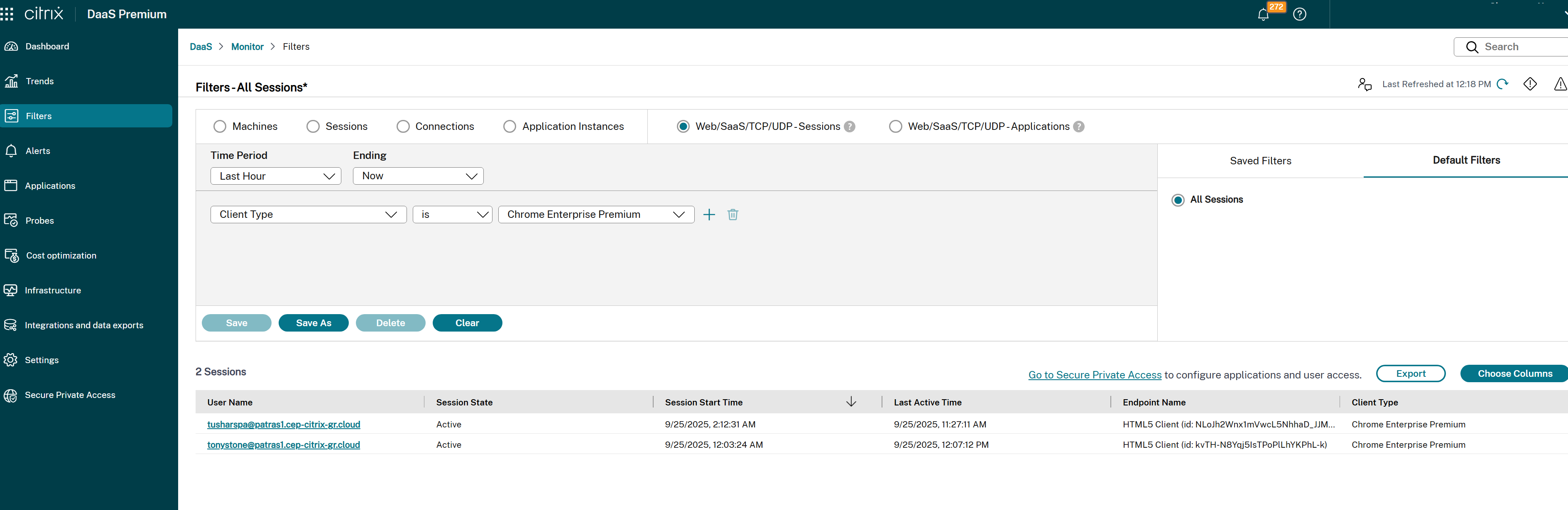 Search using filters