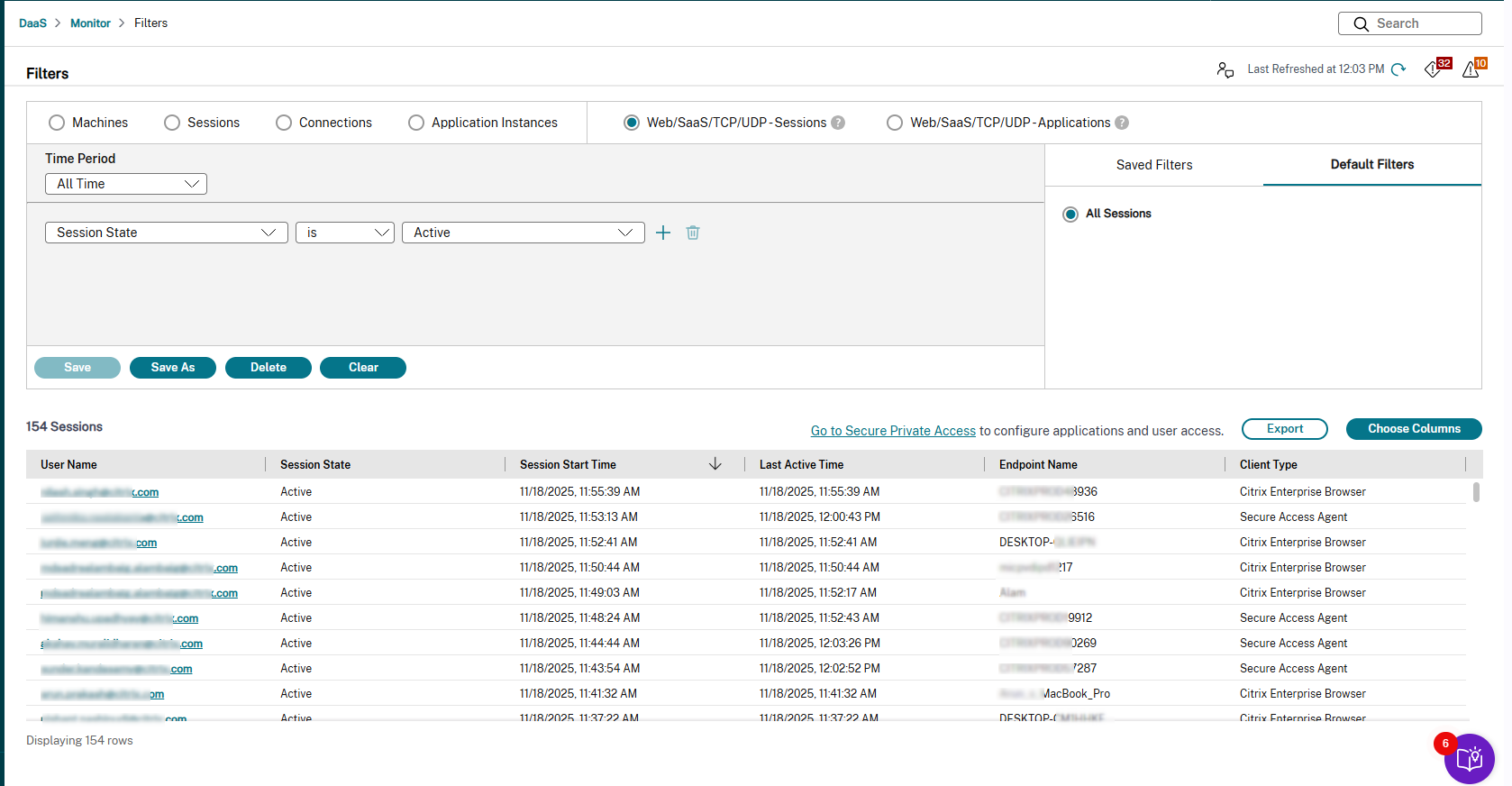 Search using filters