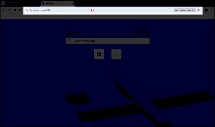 Disabled address bar UX