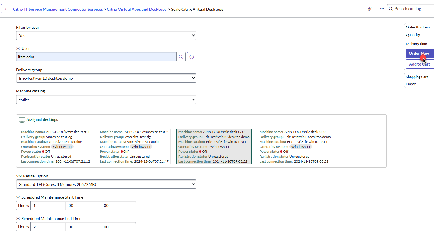 filter out assigned desktops for scaling