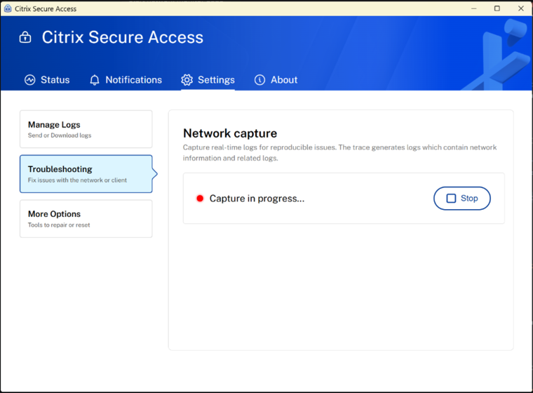 Stop a packet capture