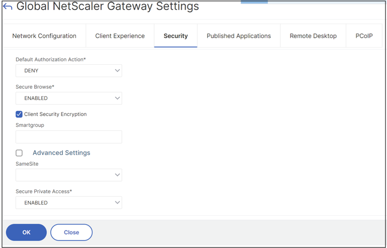 Habilitar Secure Private Access