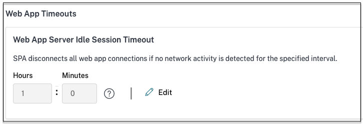 Configure timeout for web apps