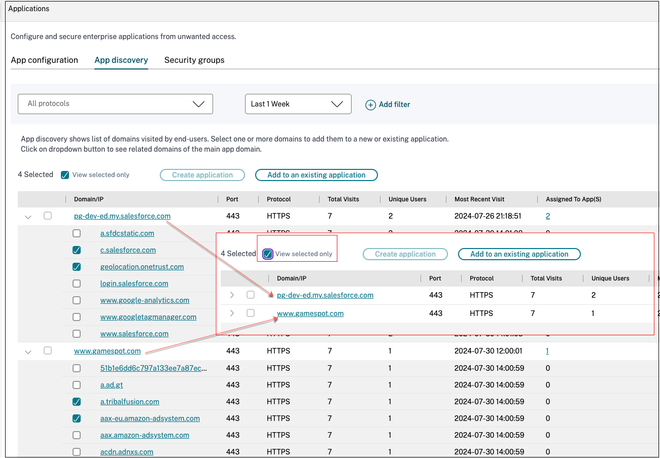 View embedded domains