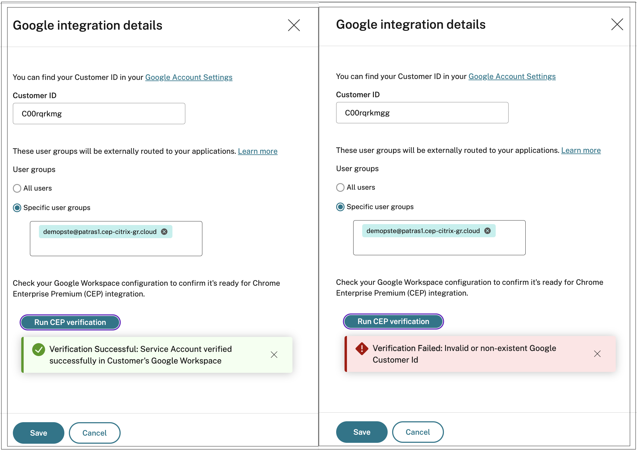 SPA-CEP integration details errors