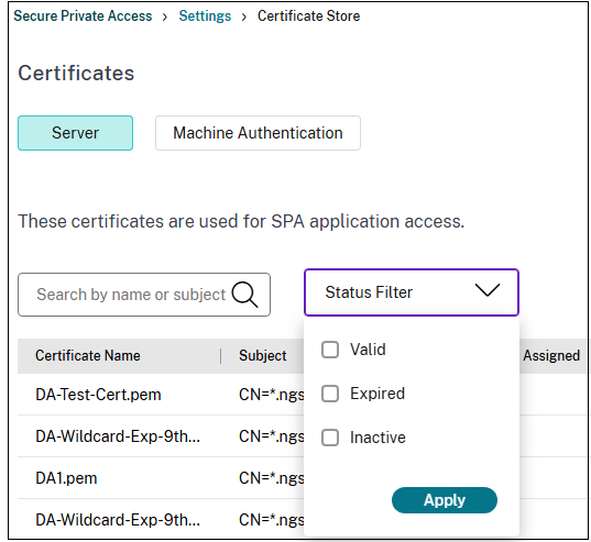Search SSL certificate