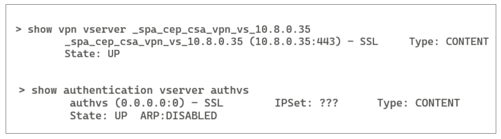 VPN virtual server command