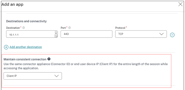 Client IP stickiness