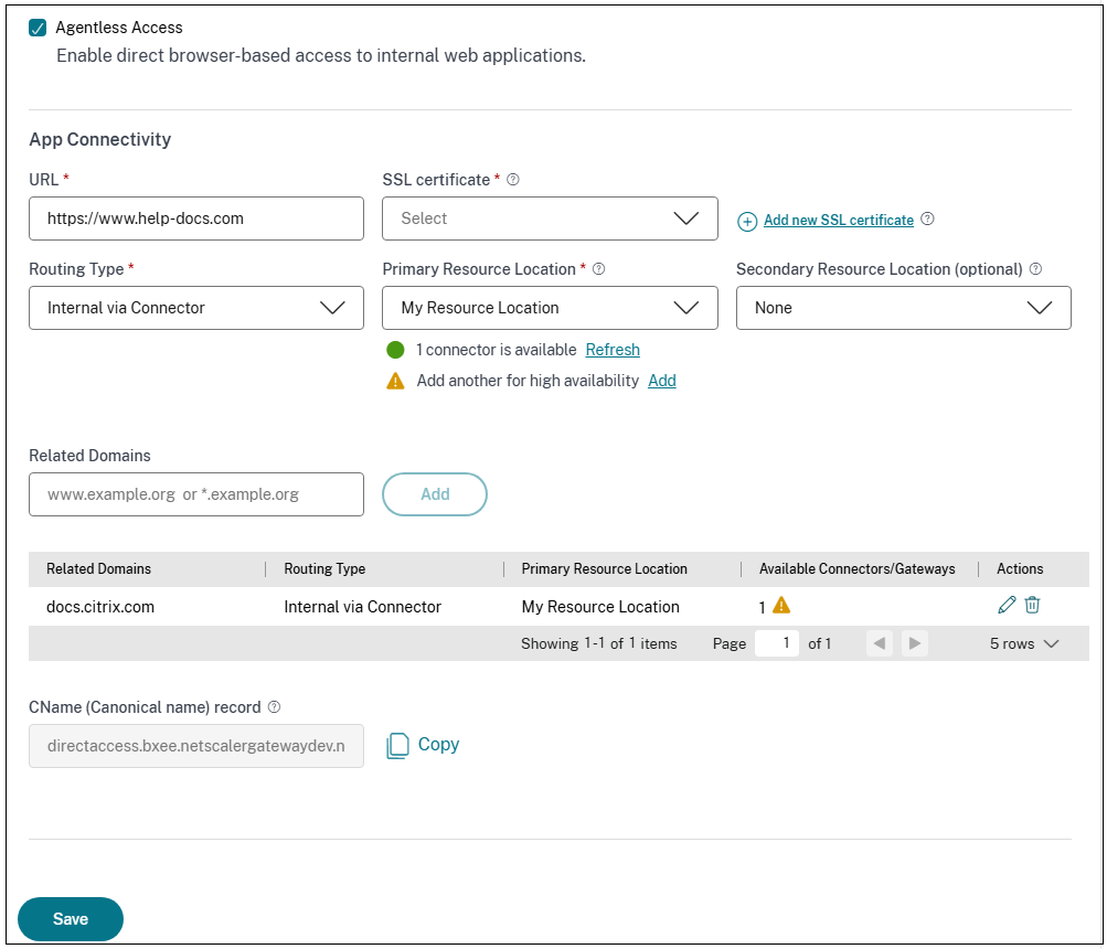 Agentless access app details