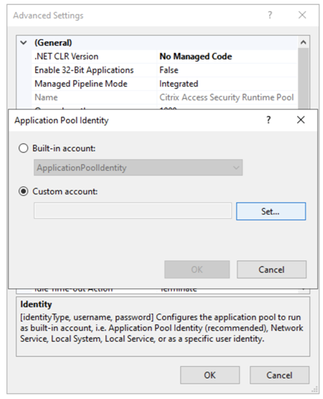 Set custom credentials