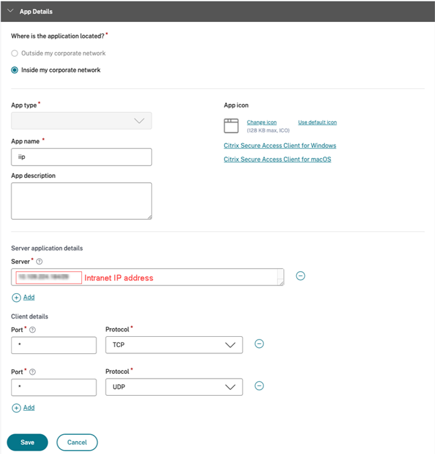 Intranet IP address