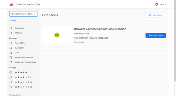 Extensión de redirección de contenido de explorador web