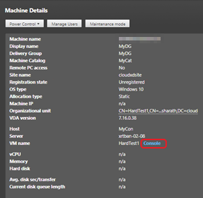 Acesso ao console da máquina