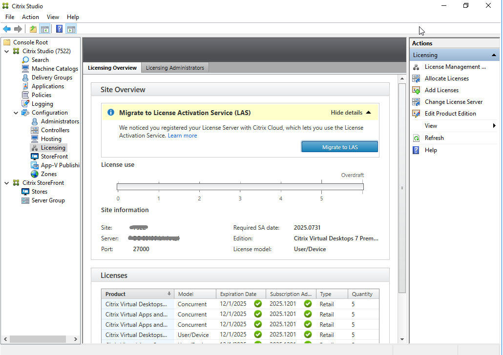 Migrate from legacy license to LAS
