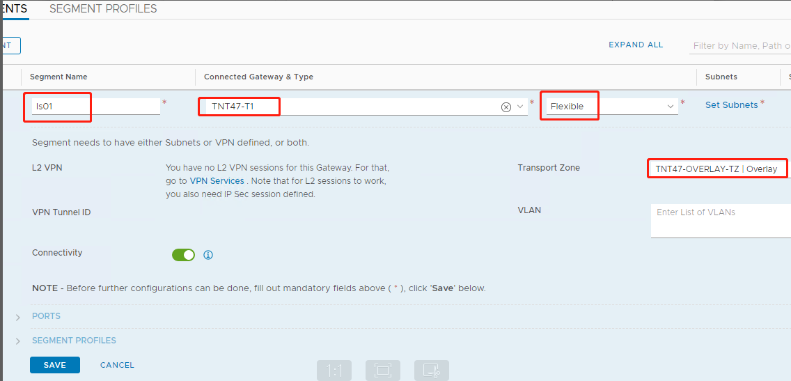 Azure ASV add NSX-T segment profiles