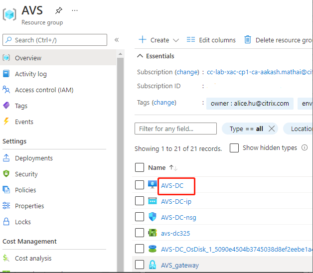 Azure ASV: verificare la connessione ASV