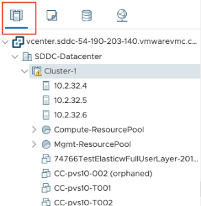 Vista Host y Cluster