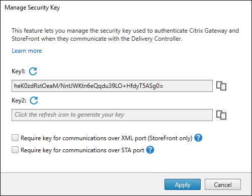 Procedura guidata Manage Security Key (Gestisci chiave di sicurezza)