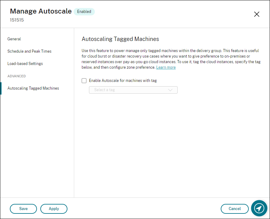 Scalare automaticamente le macchine con tag